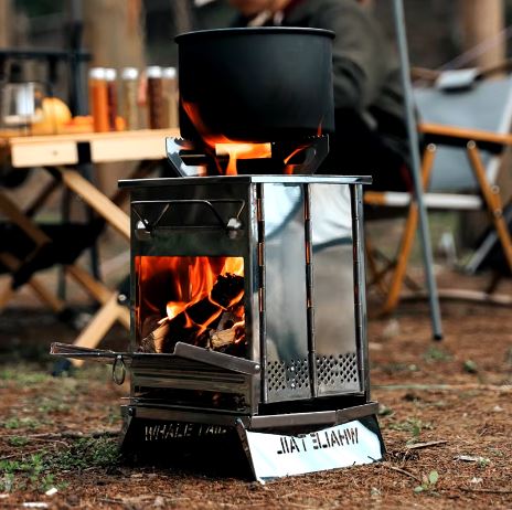 "Portable Mini Outdoor Firewood Stove for Camping, Cooking, and Picnics – Foldable Square Steel Grill for Travel, Charcoal Use, Compact Design for Easy Storage, Lightweight and Durable Outdoor Cooking Solution"