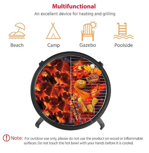 "Portable Folding BBQ Grill & Camp Stove - Versatile Charcoal Heating Brazier for Outdoor Cooking, Indoor Roasting, and Barbecue, Compact, Durable, and Easy to Use for Home, Camping, and Outdoor Adventures"