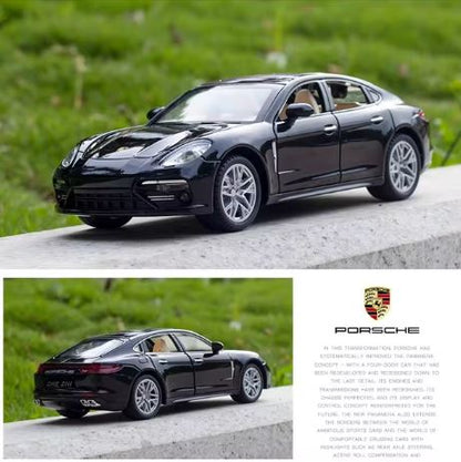 "1:24 Scale Porsche Panamera Diecast Alloy Pull Back Car with Sound & Light - Six-Door Collectible Toy for Children, Perfect Gift in Stylish Box"