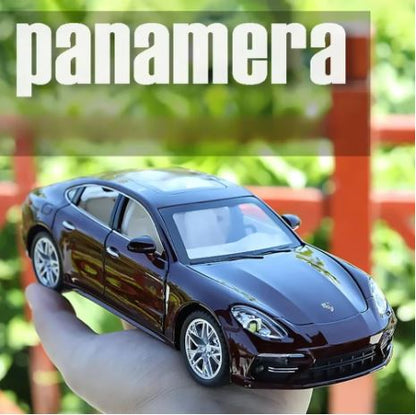 "1:24 Scale Porsche Panamera Diecast Alloy Pull Back Car with Sound & Light - Six-Door Collectible Toy for Children, Perfect Gift in Stylish Box"