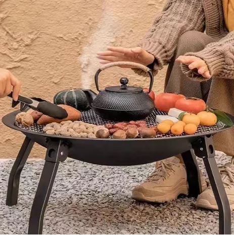 "Portable Folding BBQ Grill & Camp Stove - Versatile Charcoal Heating Brazier for Outdoor Cooking, Indoor Roasting, and Barbecue, Compact, Durable, and Easy to Use for Home, Camping, and Outdoor Adventures"