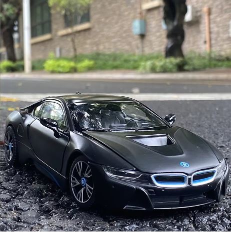 "BMW i8 1:14 Scale RC Car with Open Doors, USB Charging - Radio Control Toy for Kids & Adults, Rastar Model Auto Gift with Realistic Design & Features"