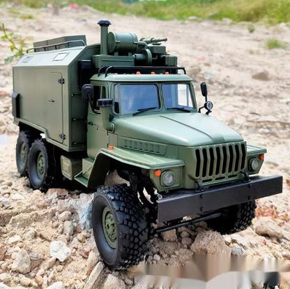 "1/16 Scale Military Remote-Control Truck - WPL B36-3 Full-Scale Crawler Model Toy for Kids, Toy Wheel Drive RC Transport Truck for Outdoor Fun, Ideal Gift for Children and RC Car Enthusiasts"